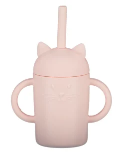 Gobelet avec paille - Rose<Zeeman Discount