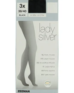 Lady silver Collant - Noir<Zeeman